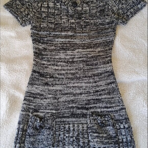 Black Gray Knit Sweater Bodycon dress - Picture 3 of 10
